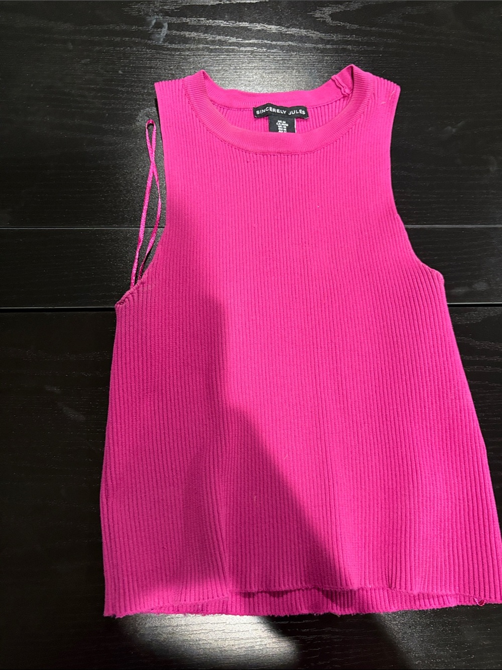 Sincerely Jules Ribbed Tank Top - Hot Pink